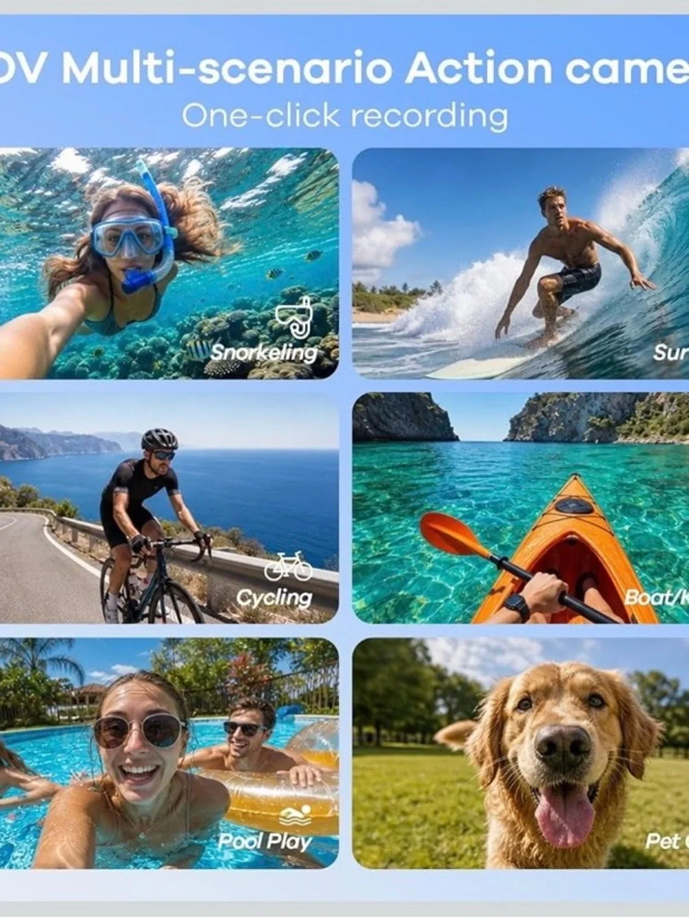 New 4K Mini Wearable Action Camera Waterproof 40M Underwater Body Cam w/ Float